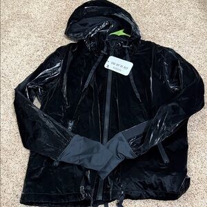 ZYIA Midnight Gloss Bomber Jacket with Hood